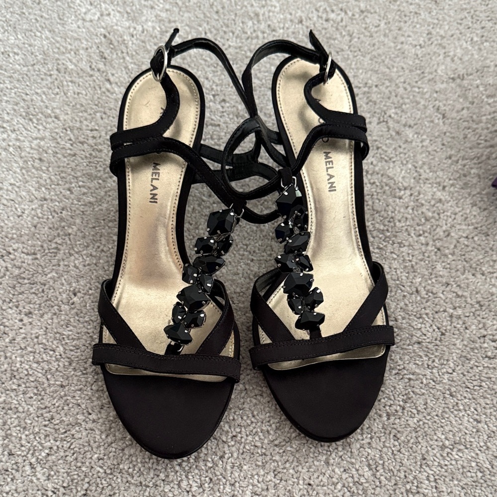 ANTONIO MELANI Black Embellished Heels